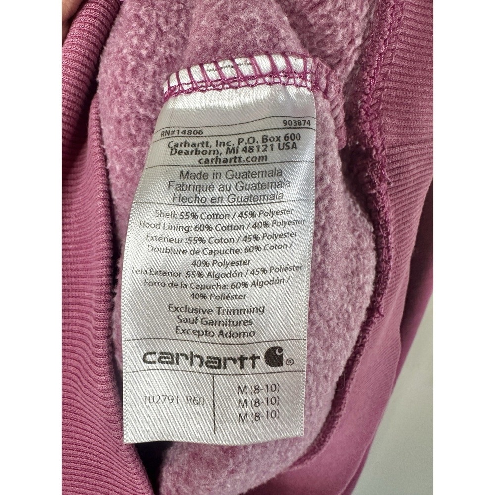 Carhartt Women's Clarksburg Hoodie Berry Pink Heather Medium Workwear Streetwear - Picture 16 of 16